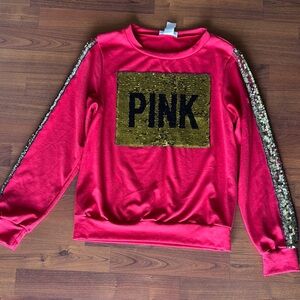 Red Sequin Sweatshirt